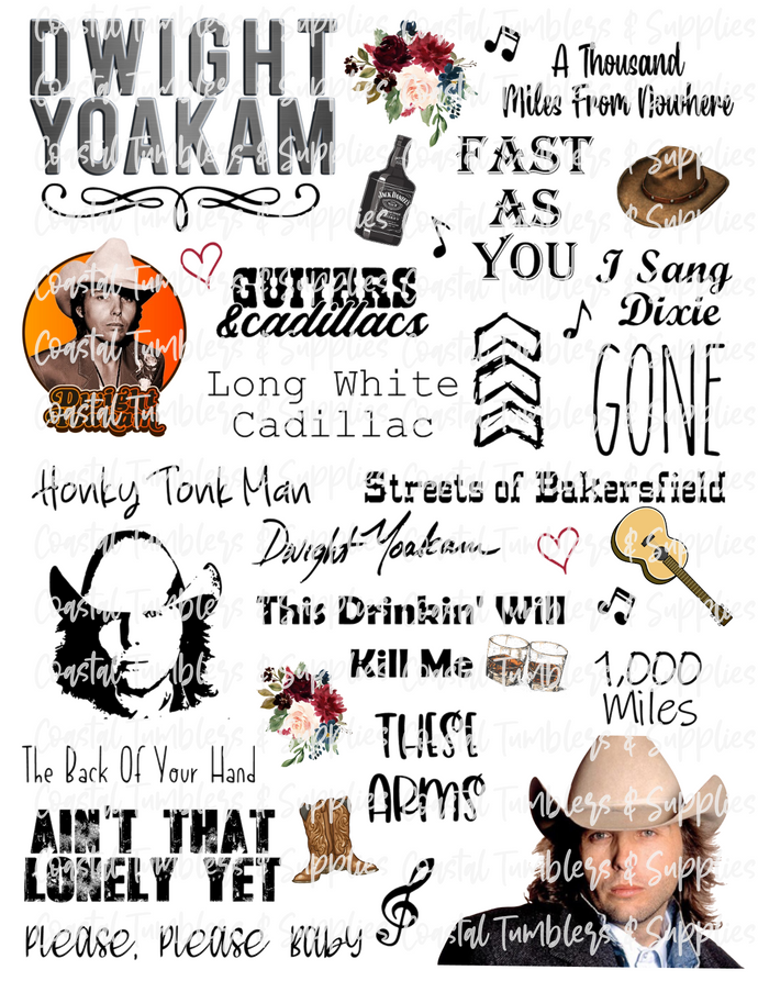 Dwight Yoakam Inspired Fan Sheet