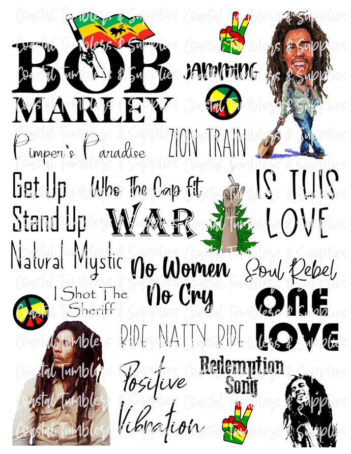 Bob Marley Inspired Fan Sheet