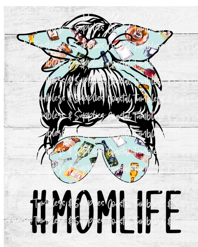 Alcohol Mom Life Skull Digital Download
