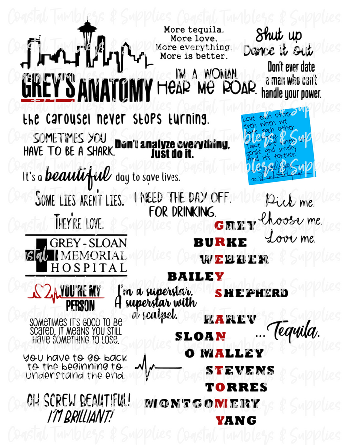 Greys Anatomy Inspired Fan Sheet