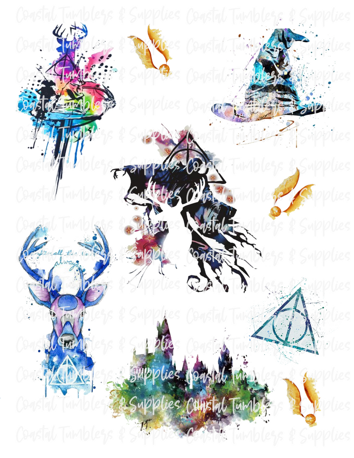 Harry Potter Watercolor Inspired Fan Sheet